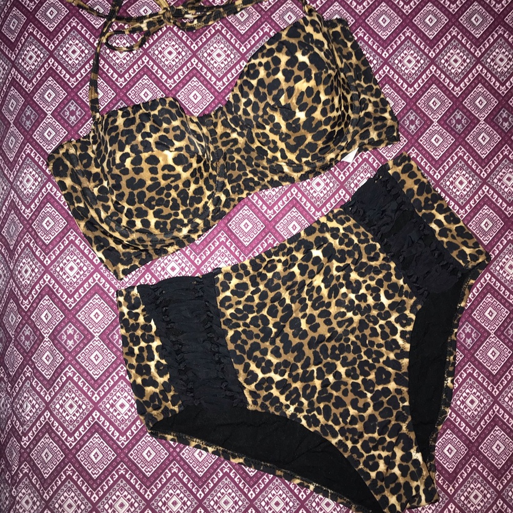 New Cheetah Leopard Two Piece High Waist Bikini